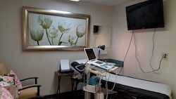 Ultrasound room in our Blue Blossom Pregnancy Center main office.