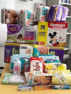 Free baby items given to moms through our Maternal Assistance Program.